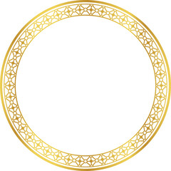 Luxury golden round frame botanic garden vingate pattern