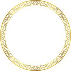 Luxury golden round frame botanic garden vingate pattern