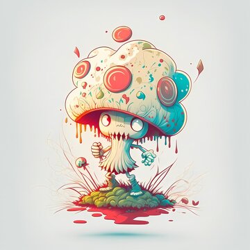 Colorful and attractive Mushroom Monster illustrations, cool for various types of prints, whether it's stickers, t-shirts, mugs, and others that you can use