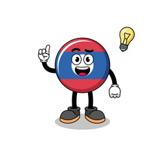 laos flag cartoon with get an idea pose