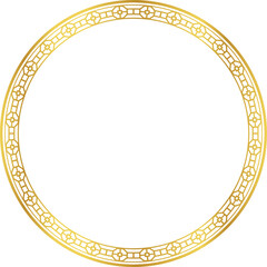 Luxury golden round frame botanic garden vingate pattern