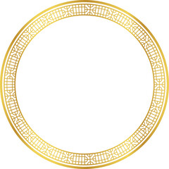 Luxury golden round frame botanic garden vingate pattern