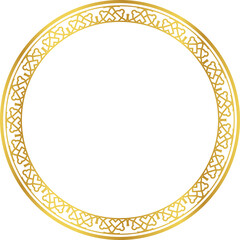 Luxury golden round frame botanic garden vingate pattern