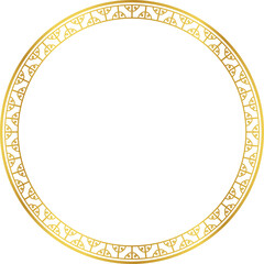 Luxury golden round frame botanic garden vingate pattern