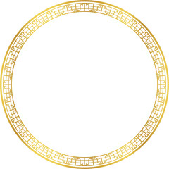 Luxury golden round frame botanic garden vingate pattern