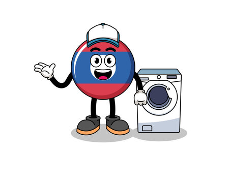 recommend clip art: laos flag illustration as a laundry man
