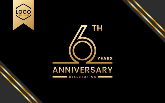 6 year anniversary celebration template design. Logo Vector Template Illustration
