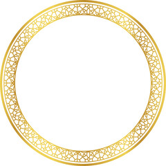 Luxury golden round frame botanic garden vingate pattern