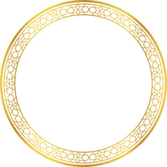 Luxury golden round frame botanic garden vingate pattern