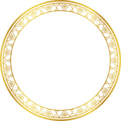 Luxury golden round frame botanic garden vingate pattern