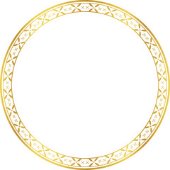 Luxury golden round frame botanic garden vingate pattern