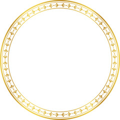 Luxury golden round frame botanic garden vingate pattern