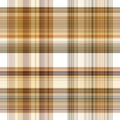 Woodland white tartan seamless pattern textile. Tonal autumnal forest plaid with organic texture. Background of orange stripe for rough wallpaper. 