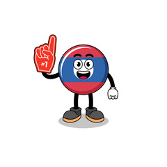 Cartoon mascot of laos flag number 1 fans
