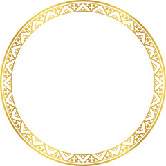 Luxury golden round frame botanic garden vingate pattern