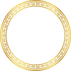Luxury golden round frame botanic garden vingate pattern