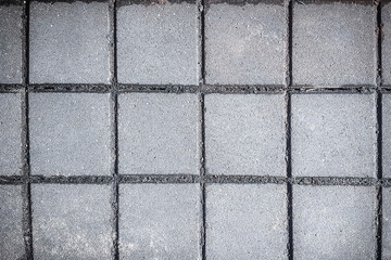 close-up . fragment of pavement pavement with decorative tiles
