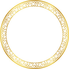 Luxury golden round frame botanic garden vingate pattern