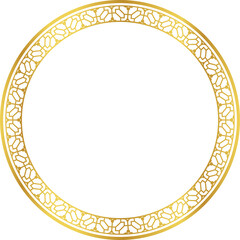 Luxury golden round frame botanic garden vingate pattern