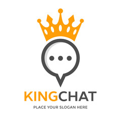 King chat vector logo template. This design use crown symbol. Suitable for conversation.