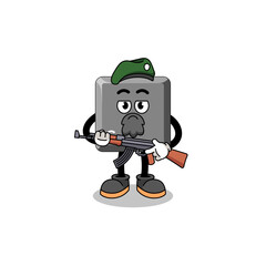 Character cartoon of keyboard C key as a special force