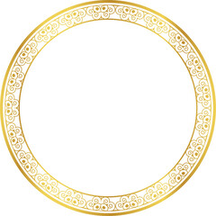 Luxury golden round frame botanic garden vingate pattern