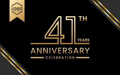 41 year anniversary celebration template design. Logo Vector Template Illustration