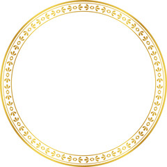 Luxury golden round frame botanic garden vingate pattern