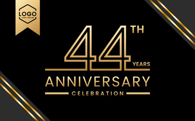 44 year anniversary celebration template design. Logo Vector Template Illustration