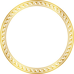 Luxury golden round frame botanic garden vingate pattern