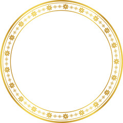 Luxury golden round frame botanic garden vingate pattern