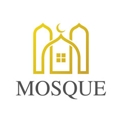 Mosque vector logo template. This design use luxury style.