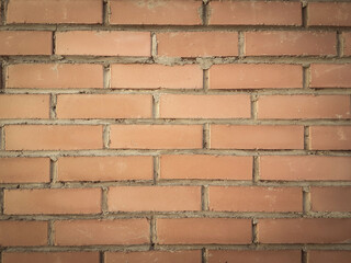 close up. a fragment of a red brick wall.