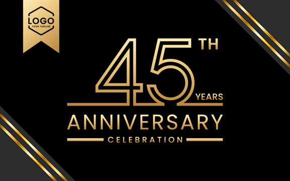 45 year anniversary celebration template design. Logo Vector Template Illustration