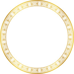 Luxury golden round frame botanic garden vingate pattern