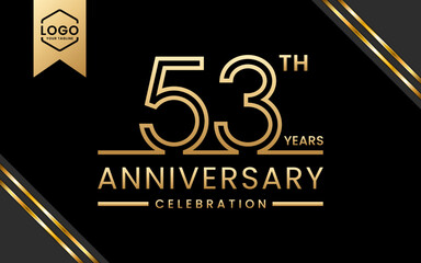 53 year anniversary celebration template design. Logo Vector Template Illustration