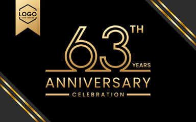 63 year anniversary celebration template design. Logo Vector Template Illustration