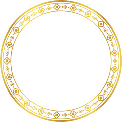 Luxury golden round frame botanic garden vingate pattern