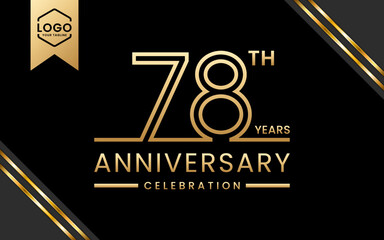 78 year anniversary celebration template design. Logo Vector Template Illustration