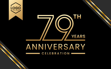 79 year anniversary celebration template design. Logo Vector Template Illustration