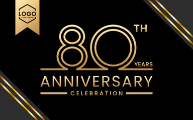 80 year anniversary celebration template design. Logo Vector Template Illustration