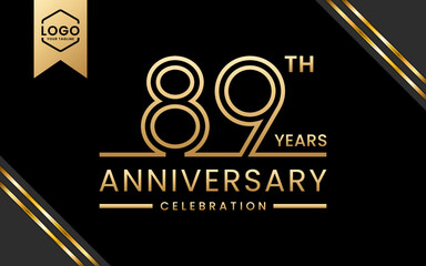 89 year anniversary celebration template design. Logo Vector Template Illustration