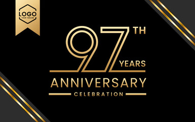 97 year anniversary celebration template design. Logo Vector Template Illustration