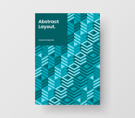 Vivid geometric hexagons presentation template. Bright postcard A4 vector design illustration.