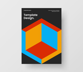 Trendy geometric pattern annual report template. Clean handbill design vector concept.