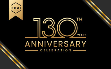 130 year anniversary celebration template design. Logo Vector Template Illustration - obrazy, fototapety, plakaty