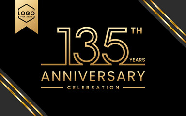 135 year anniversary celebration template design. Logo Vector Template Illustration