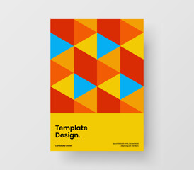 Premium geometric shapes postcard concept. Clean poster A4 design vector template.