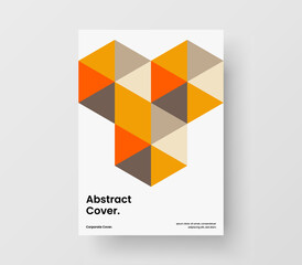 Minimalistic geometric tiles leaflet concept. Original company brochure A4 vector design illustration.