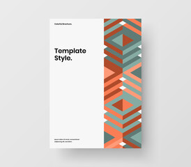 Trendy corporate brochure design vector illustration. Minimalistic geometric shapes book cover layout.